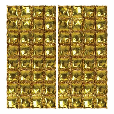 GOLDENGIFTS 3 ft. 6 in. x 23.5 in. Foil Balloon Backdrops; Gold, 12PK GO2796060